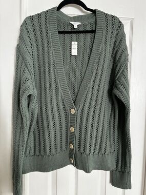 NWT $148 HAVEN WELL WITHIN Green CARDIGAN SWEATER - Sz XL - 1X Runs Large